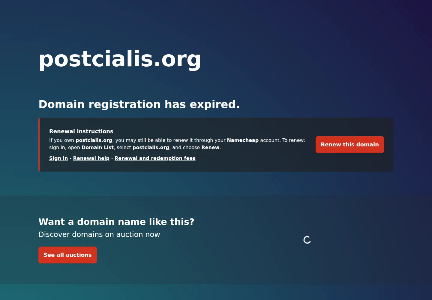 Screenshot of postcialis.org