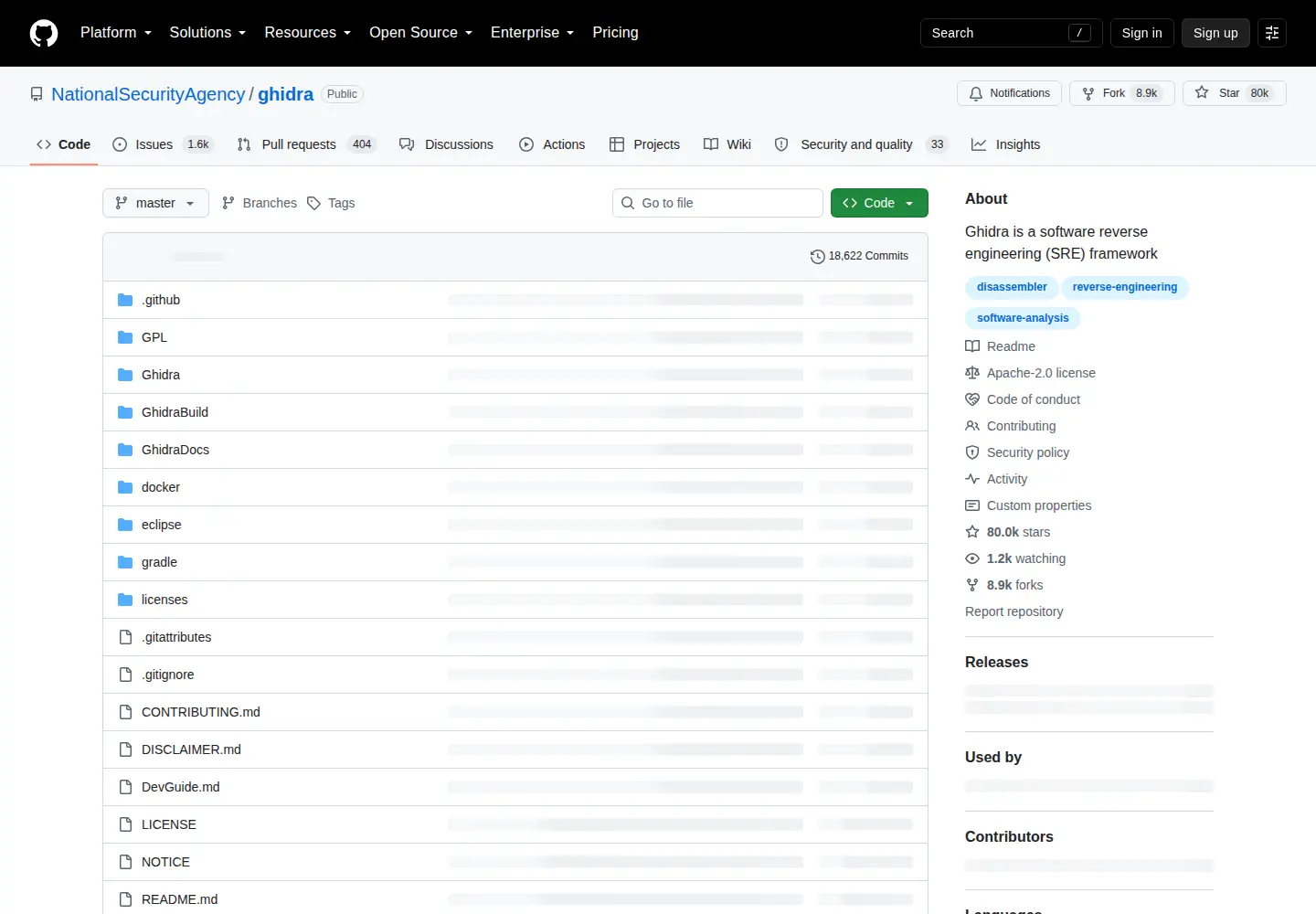 Screenshot of ghidra-sre.org