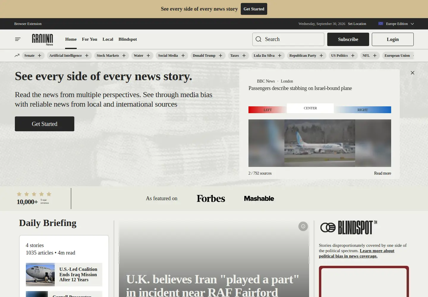 Screenshot of ground.news