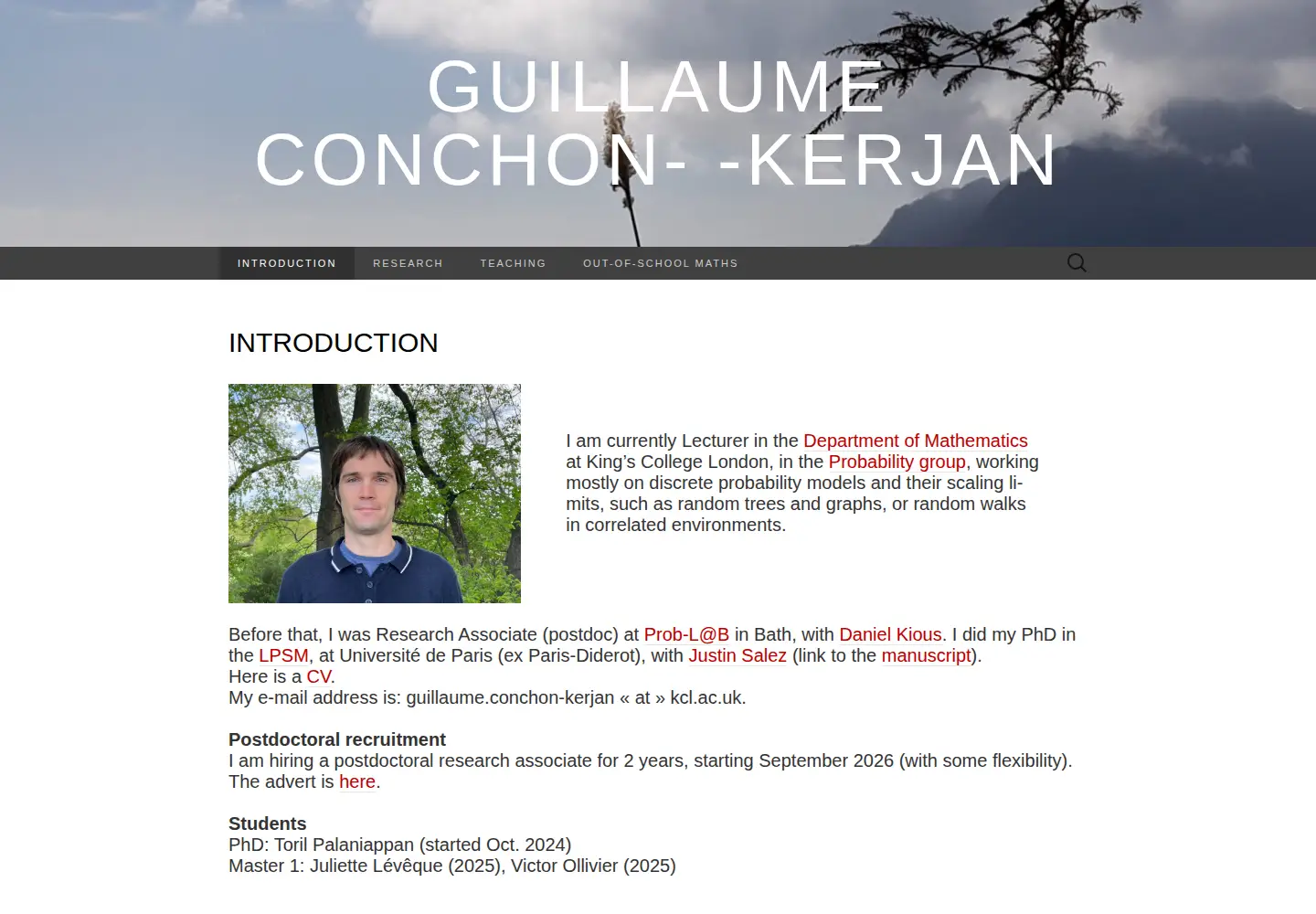 Captured homepage of guillaume-ck.com in the current scan