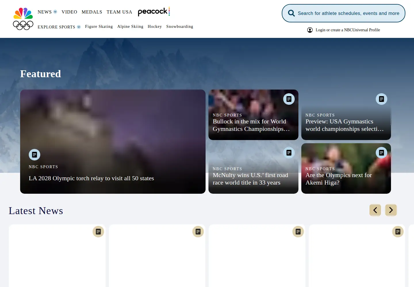 Screenshot of nbcolympics.com