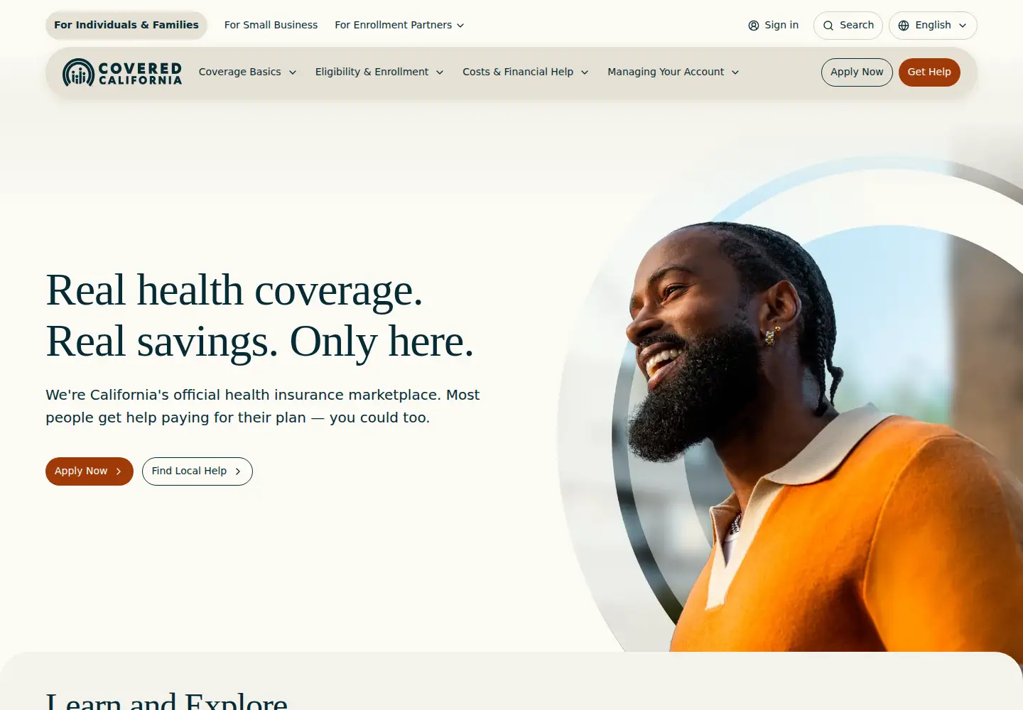 Screenshot of coveredca.com