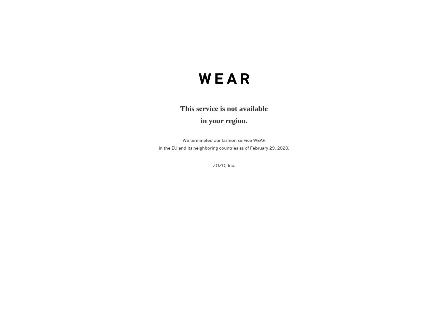 Screenshot of wear.jp