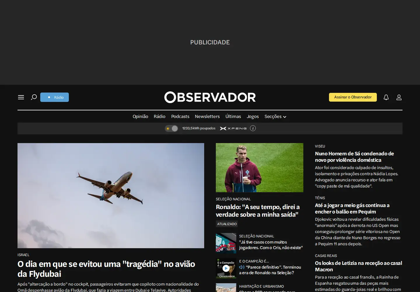 Screenshot of observador.pt
