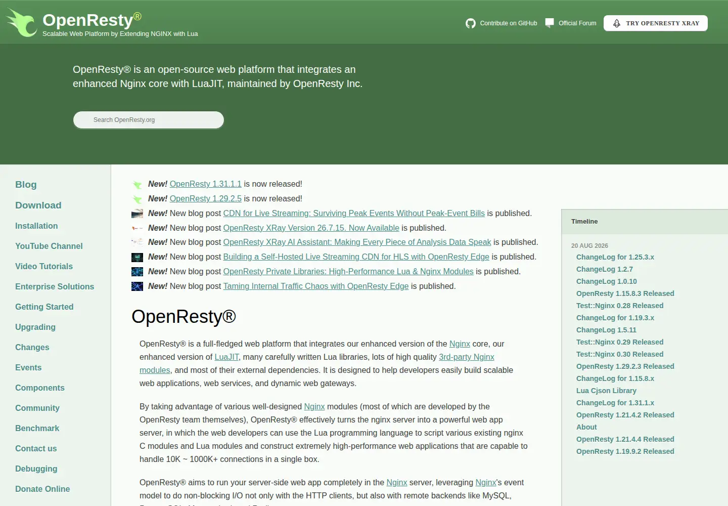 Screenshot of openresty.org