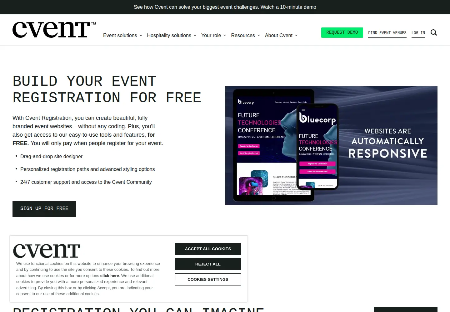 Screenshot of regonline.com