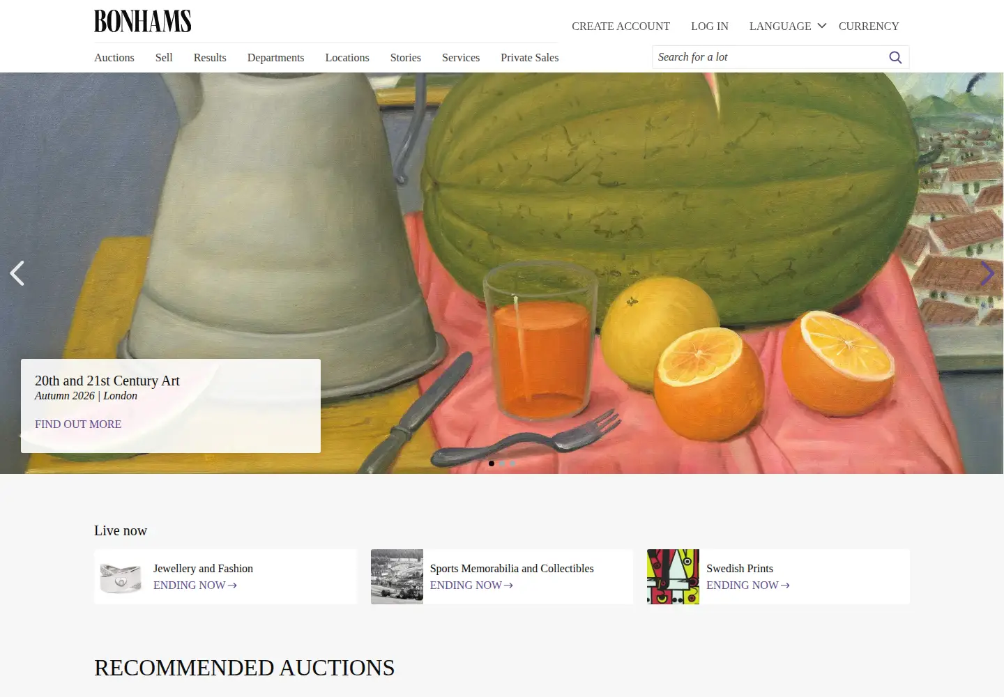 Screenshot of bonhams.com