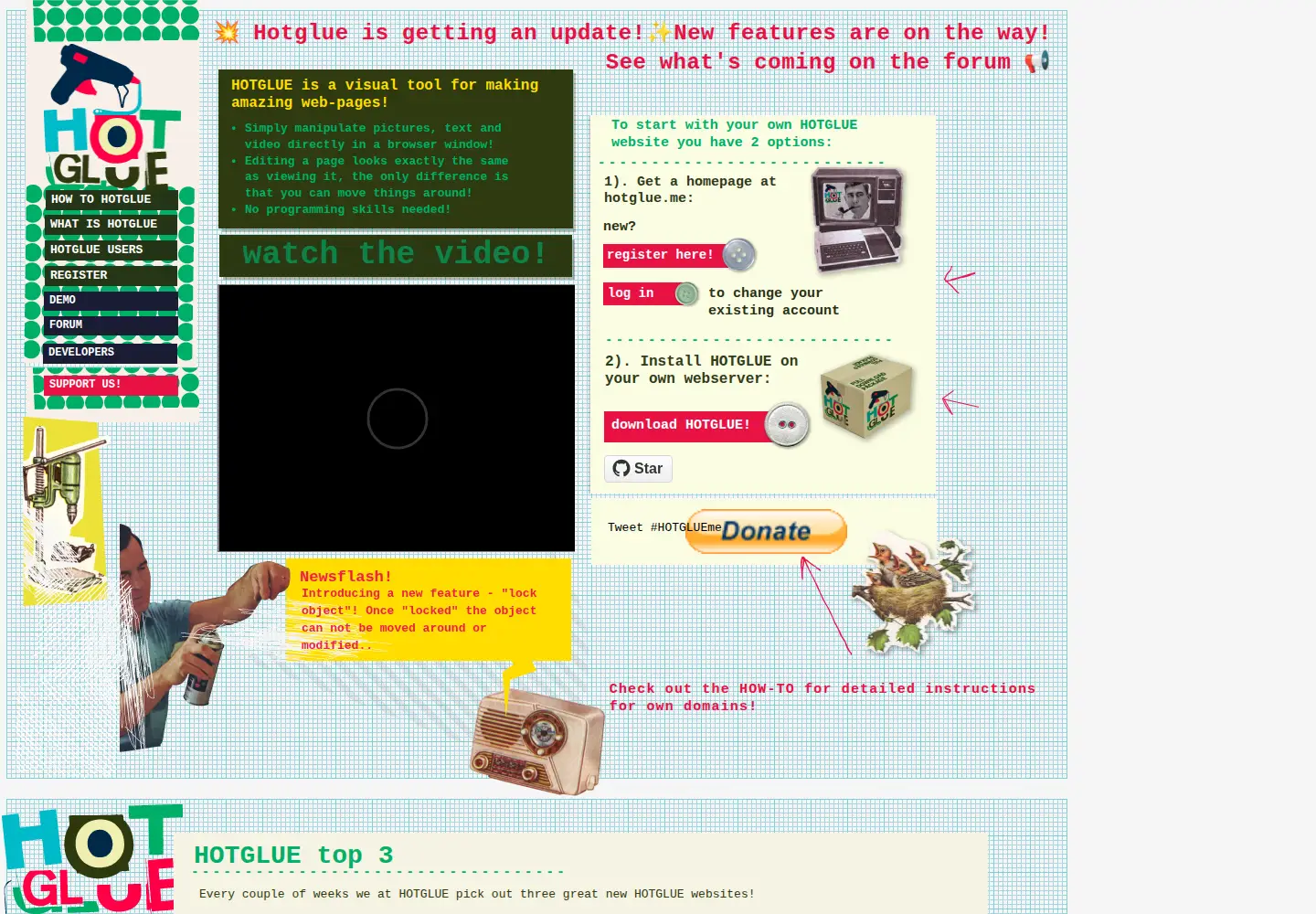 Screenshot of hotglue.me