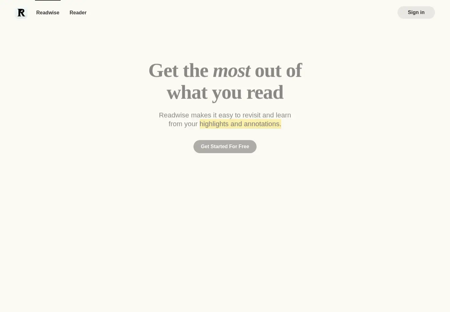 Screenshot of readwise.io