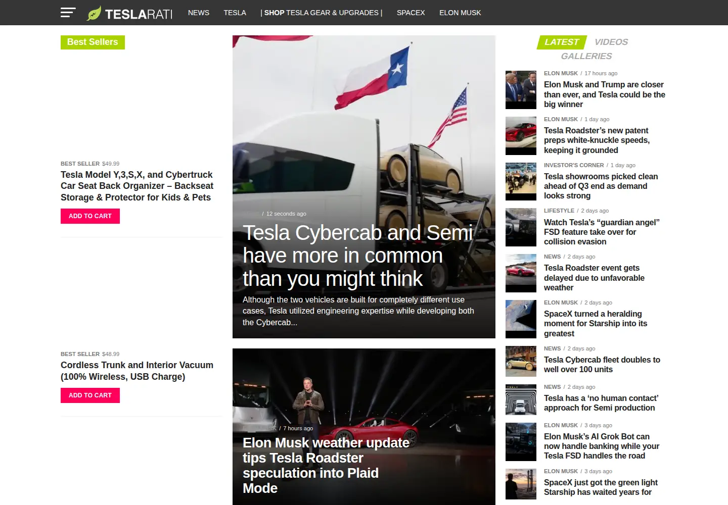 Screenshot of teslarati.com
