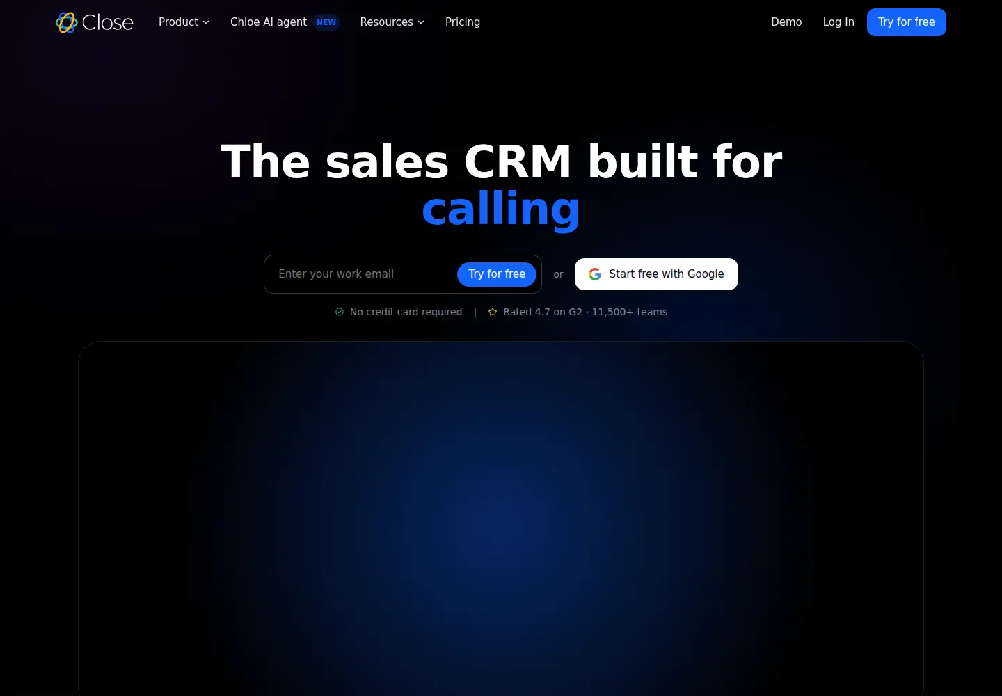 Screenshot of close.com