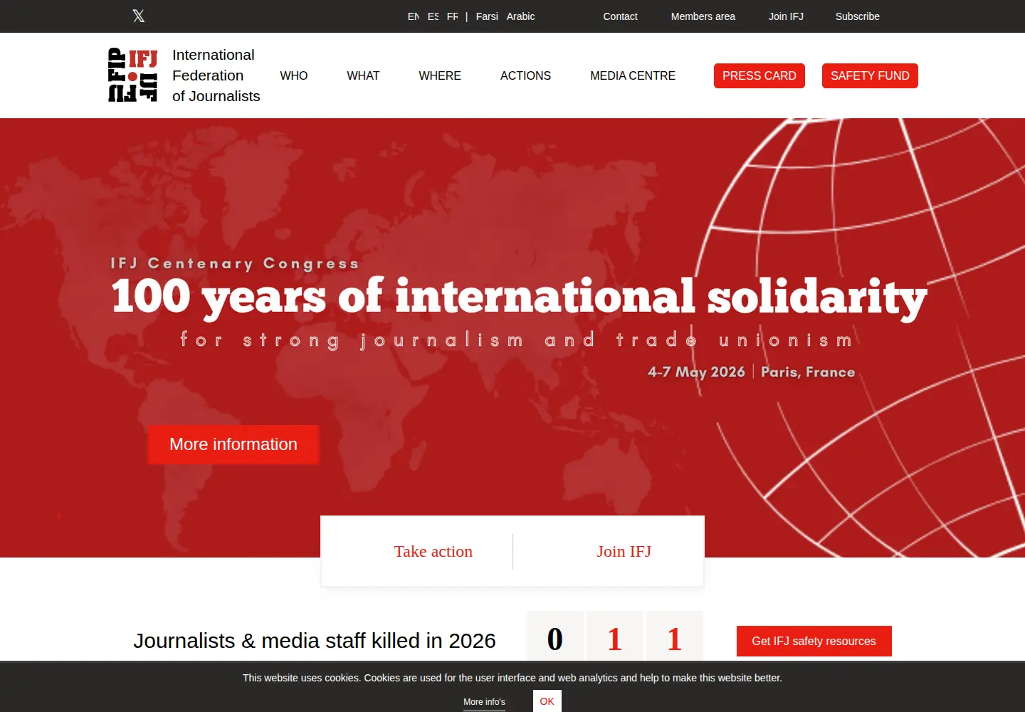 Screenshot of ifj.org