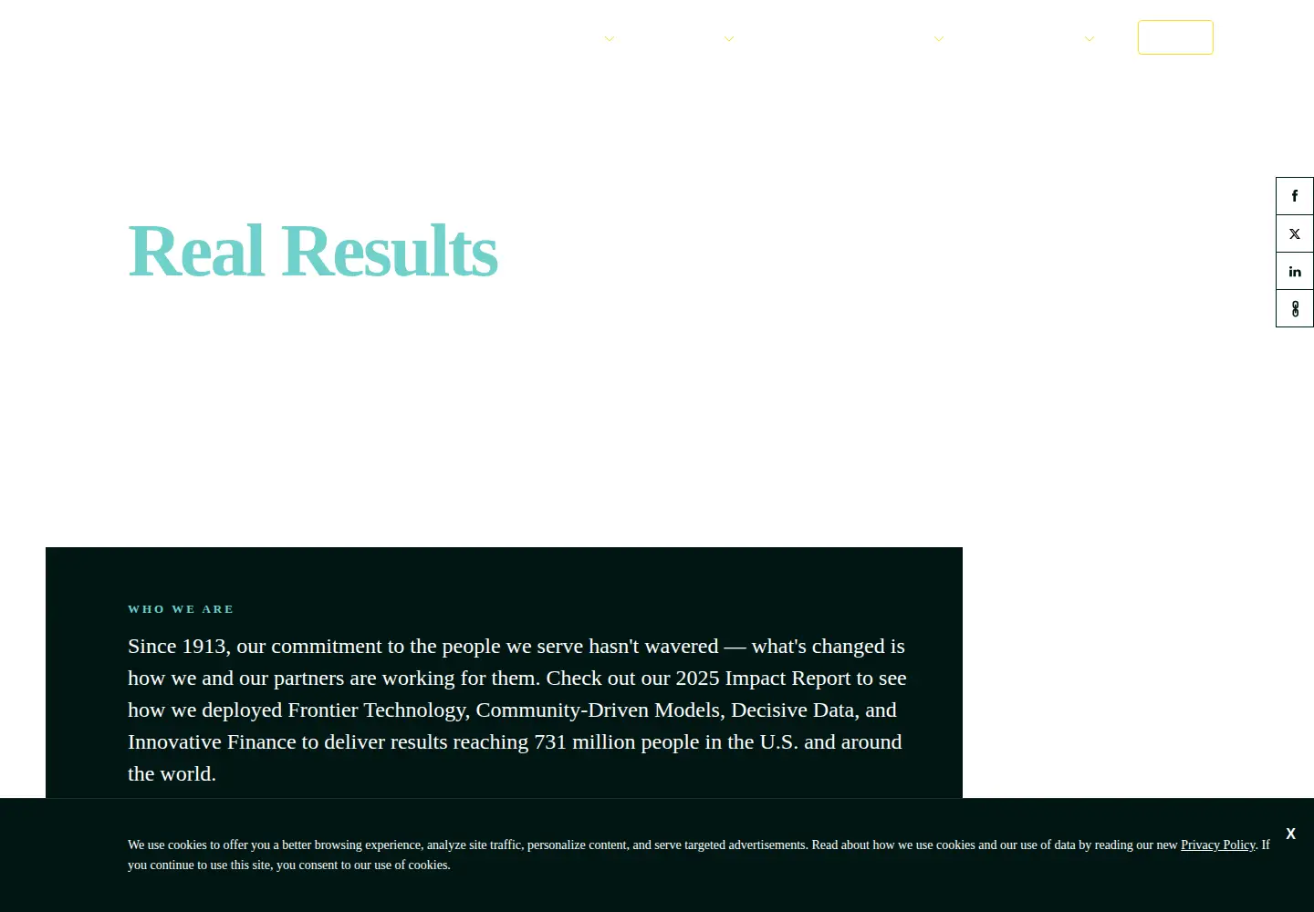 Screenshot of rockefellerfoundation.org