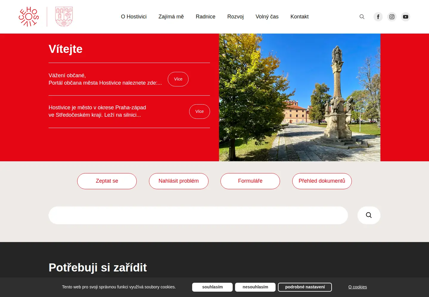 Screenshot of hostivice.cz