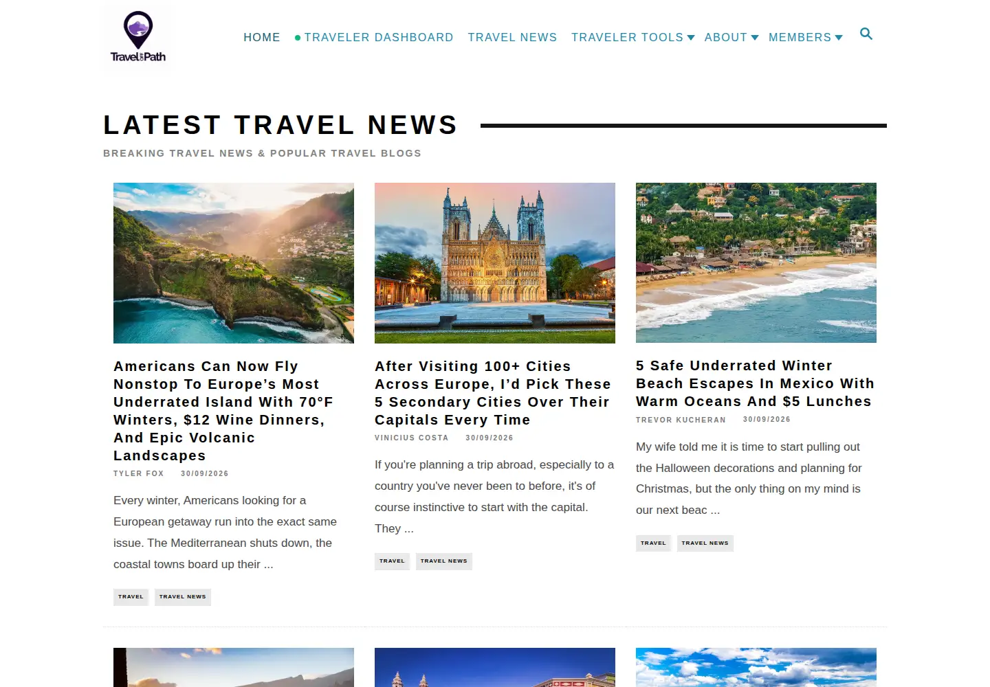 Screenshot of traveloffpath.com