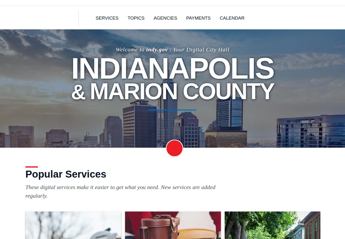 Screenshot of indy.gov