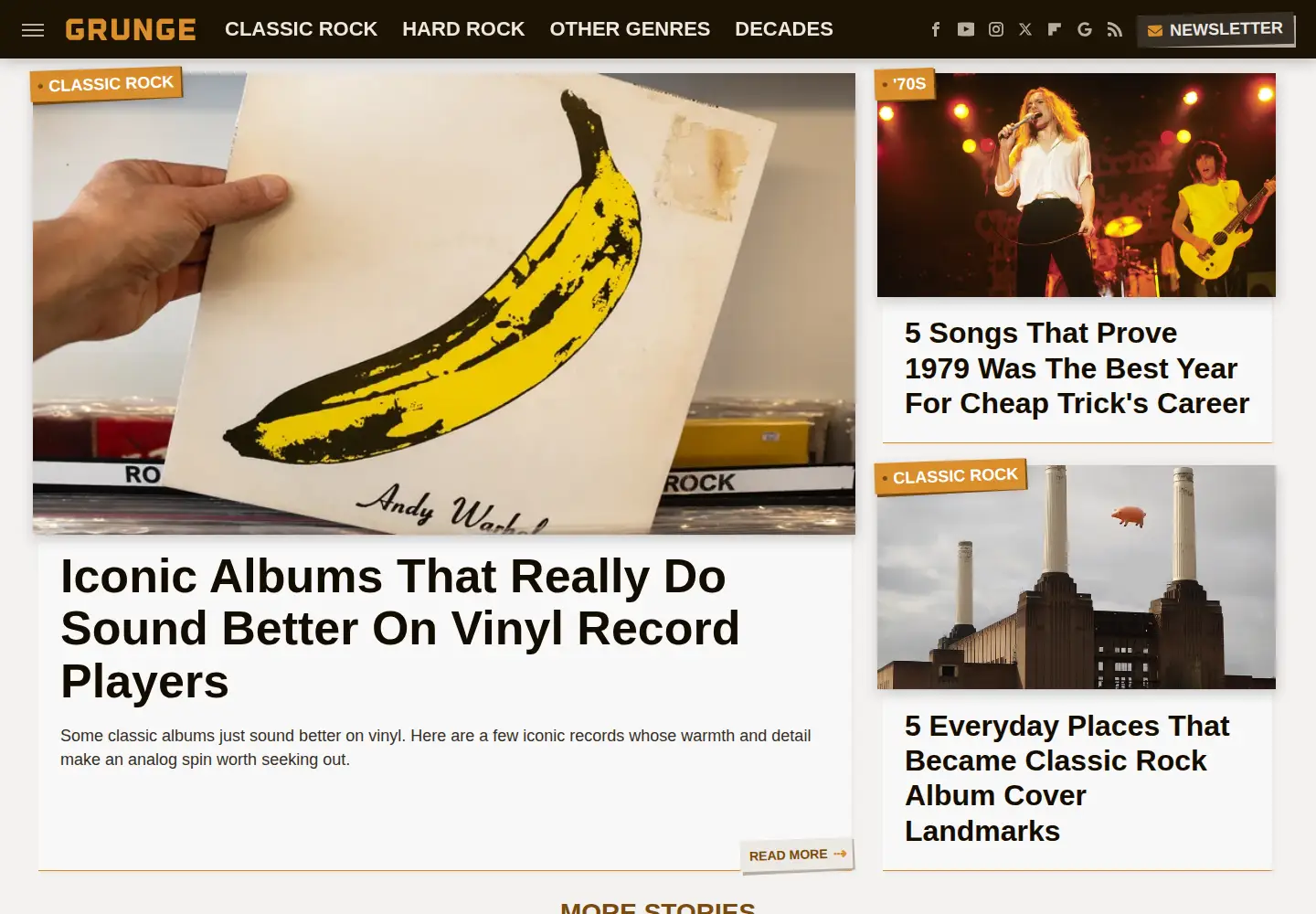 Screenshot of grunge.com