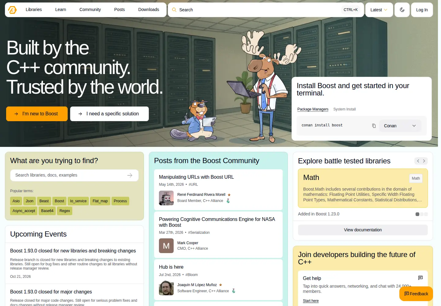 Screenshot of boost.org
