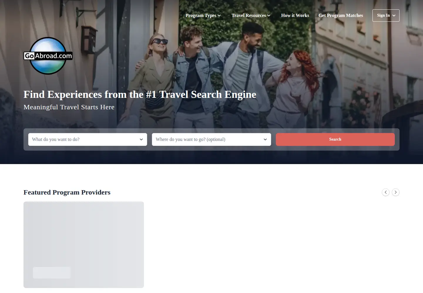Screenshot of goabroad.com