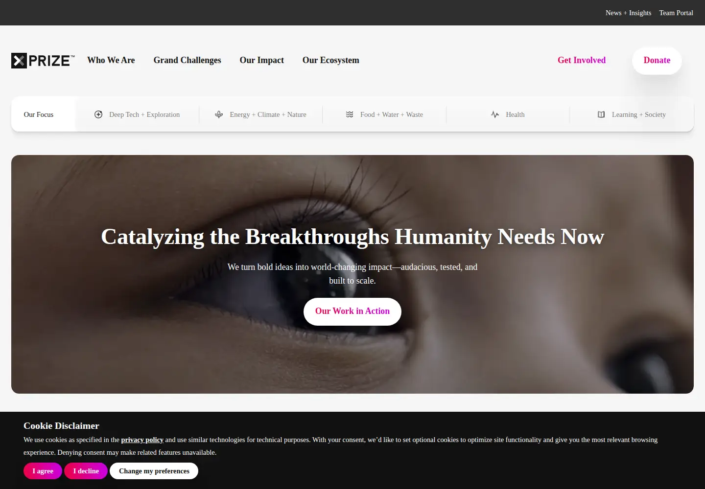 Screenshot of xprize.org