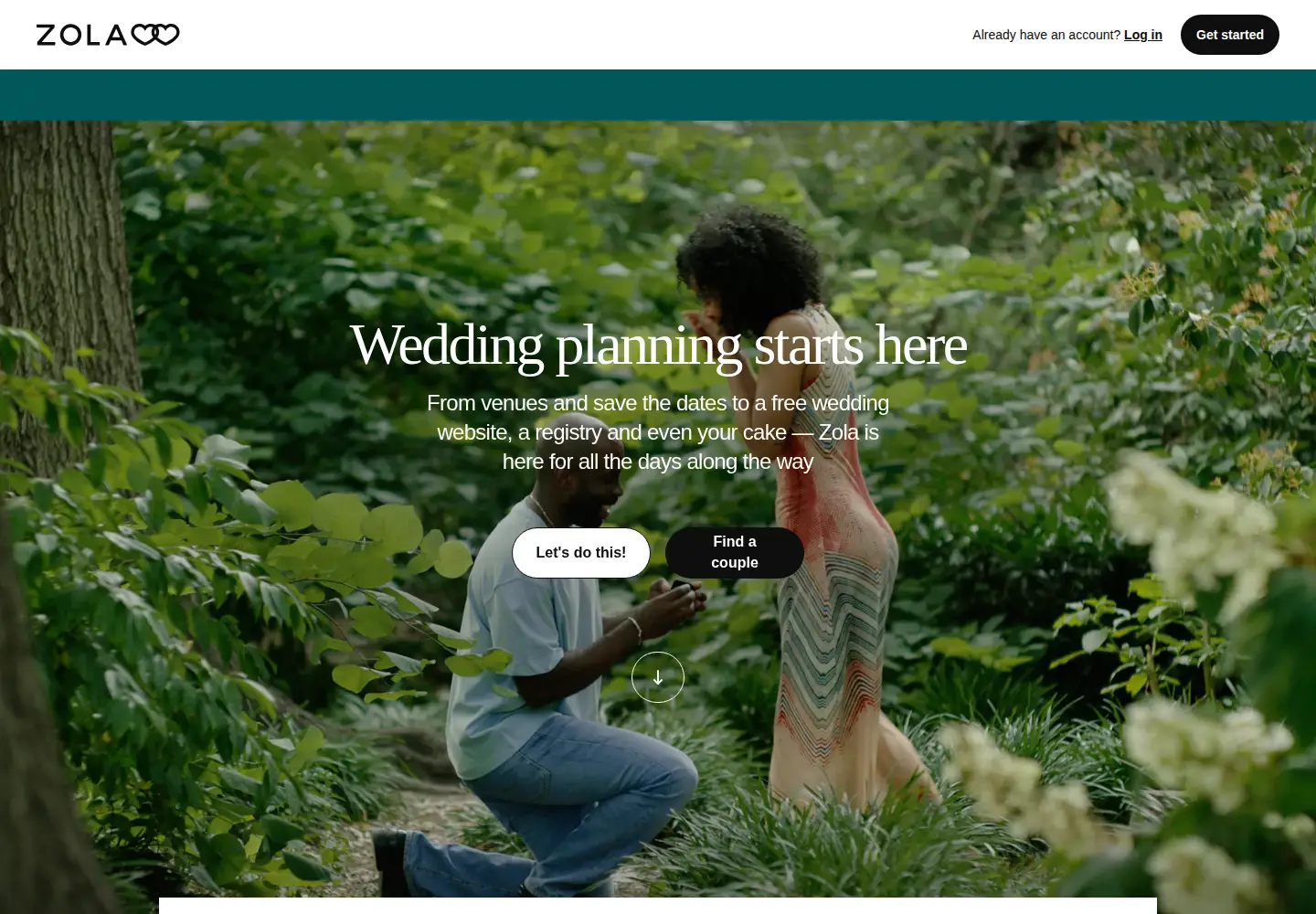 Screenshot of zola.com