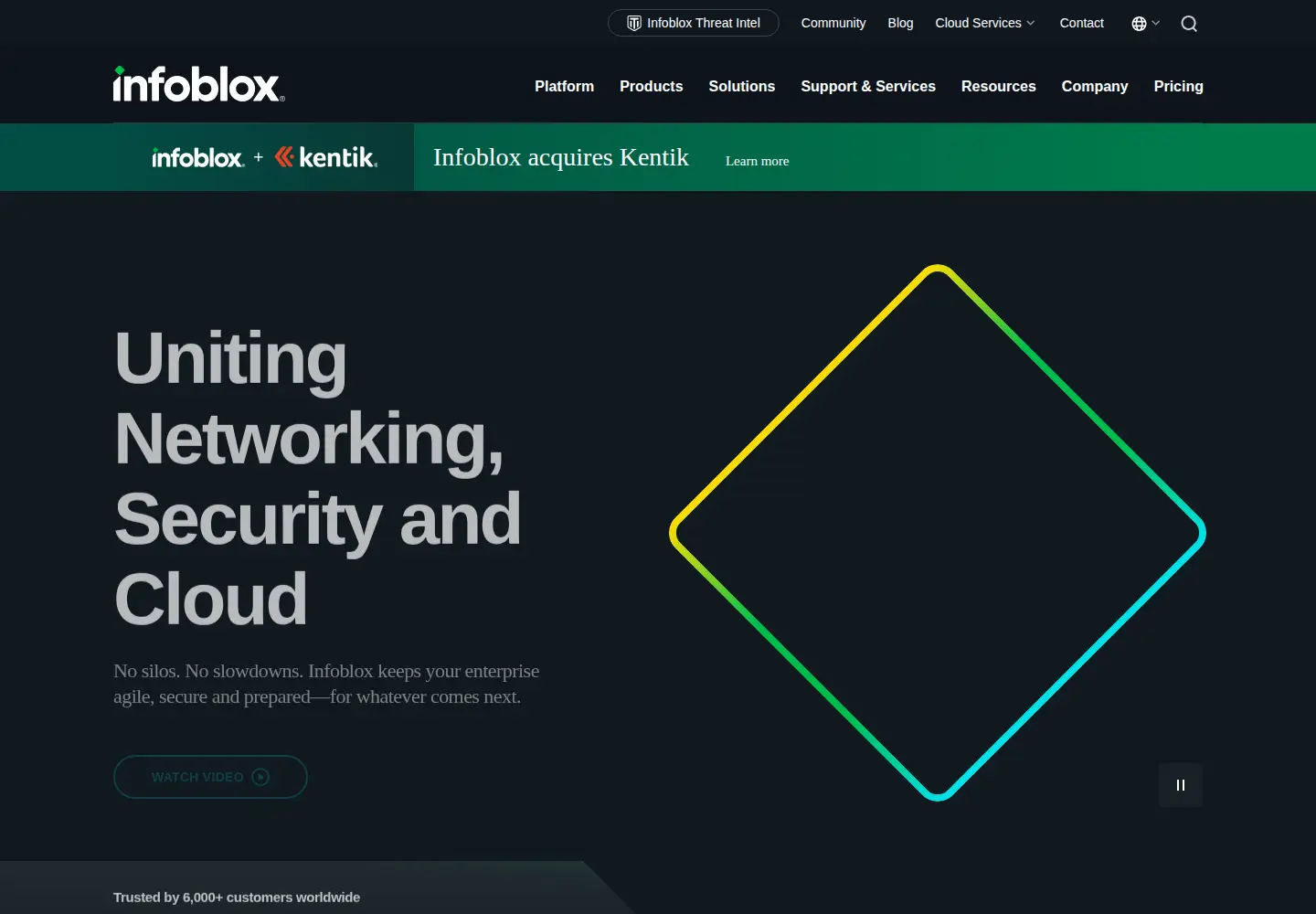 Screenshot of infoblox.com