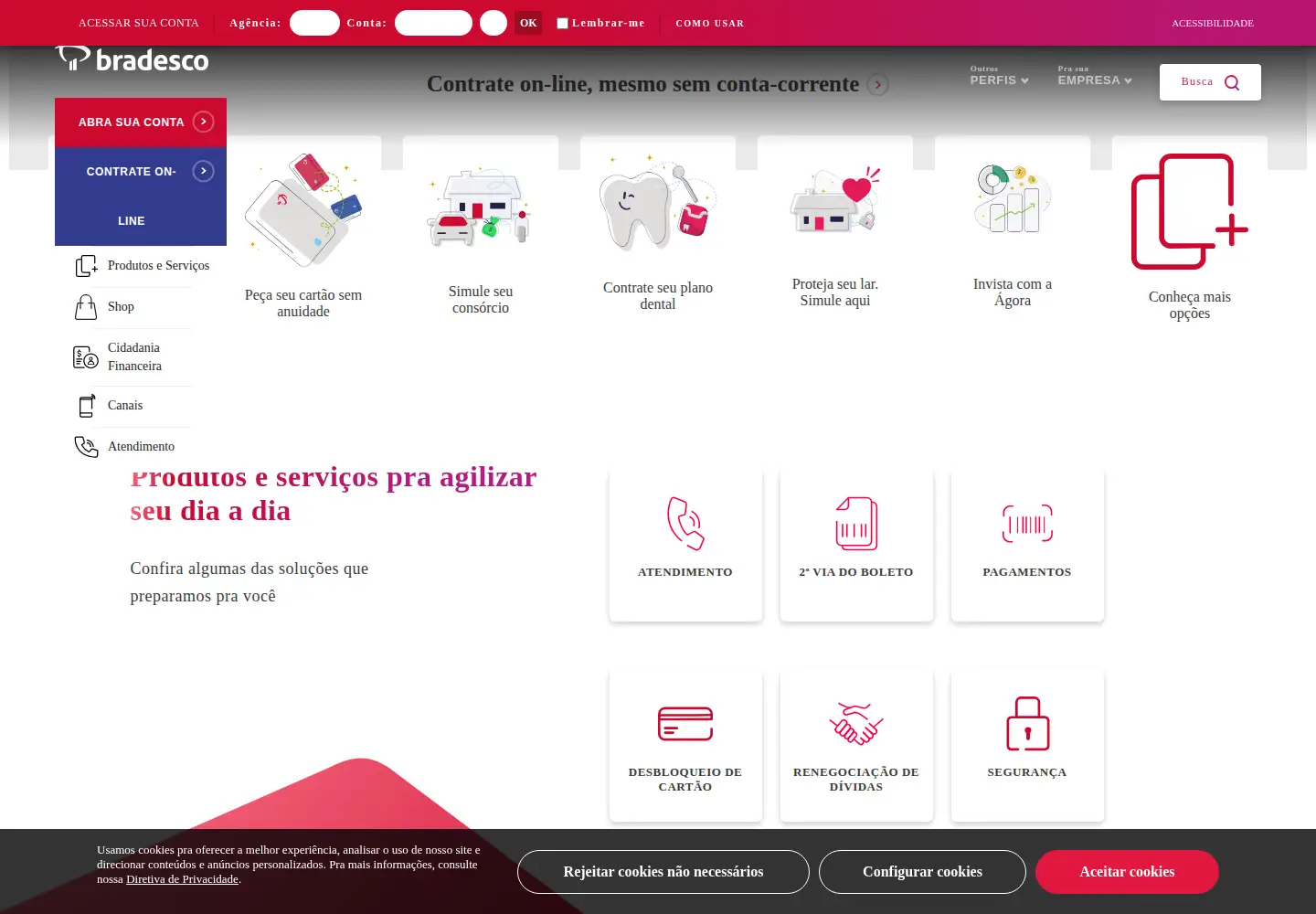 Screenshot of banco.bradesco
