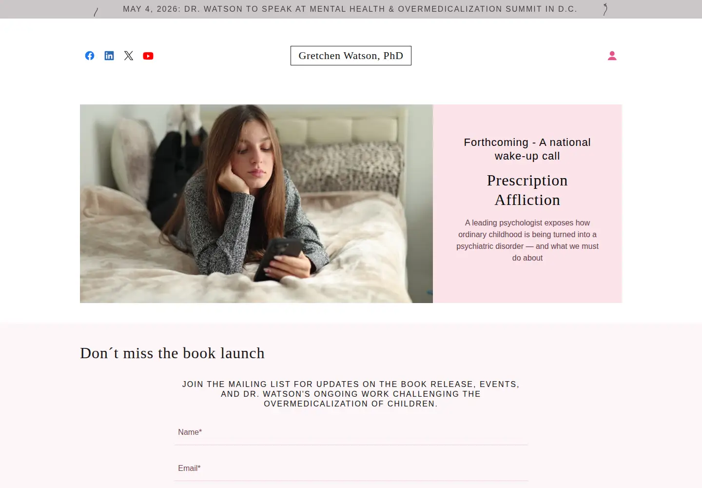 Captured homepage of drgretchenwatson.com in the current scan