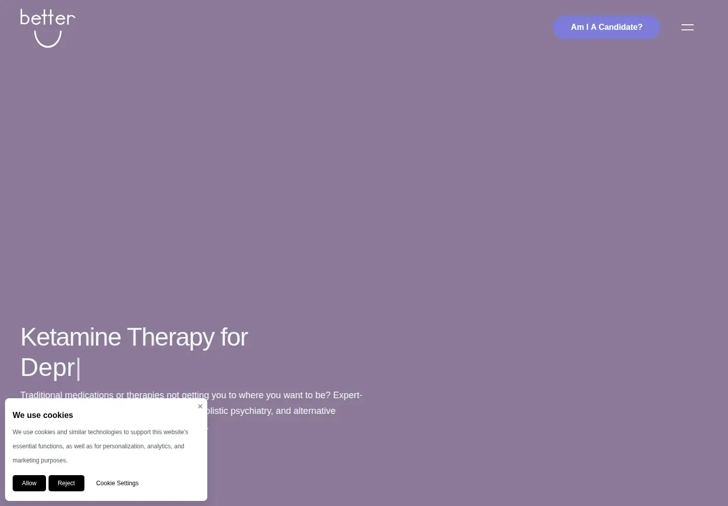 Captured homepage of betterucare.com in the current scan