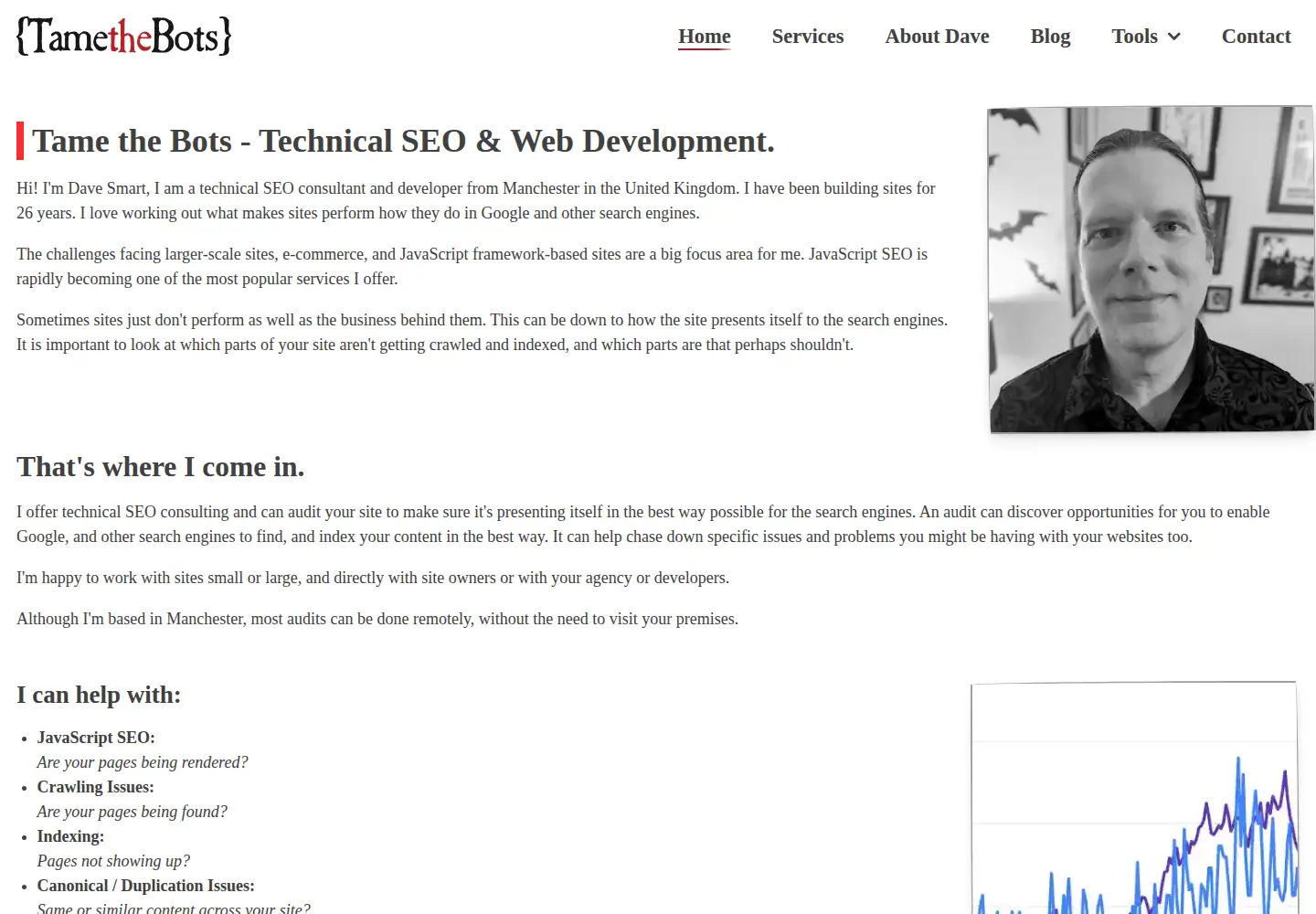 Screenshot of tamethebots.com