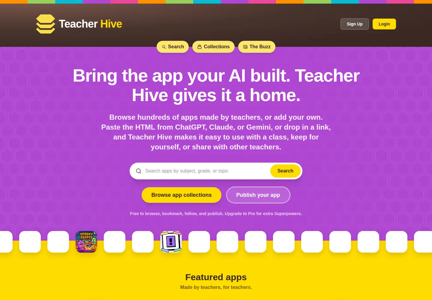 Captured homepage of teacherhive.app in the current scan