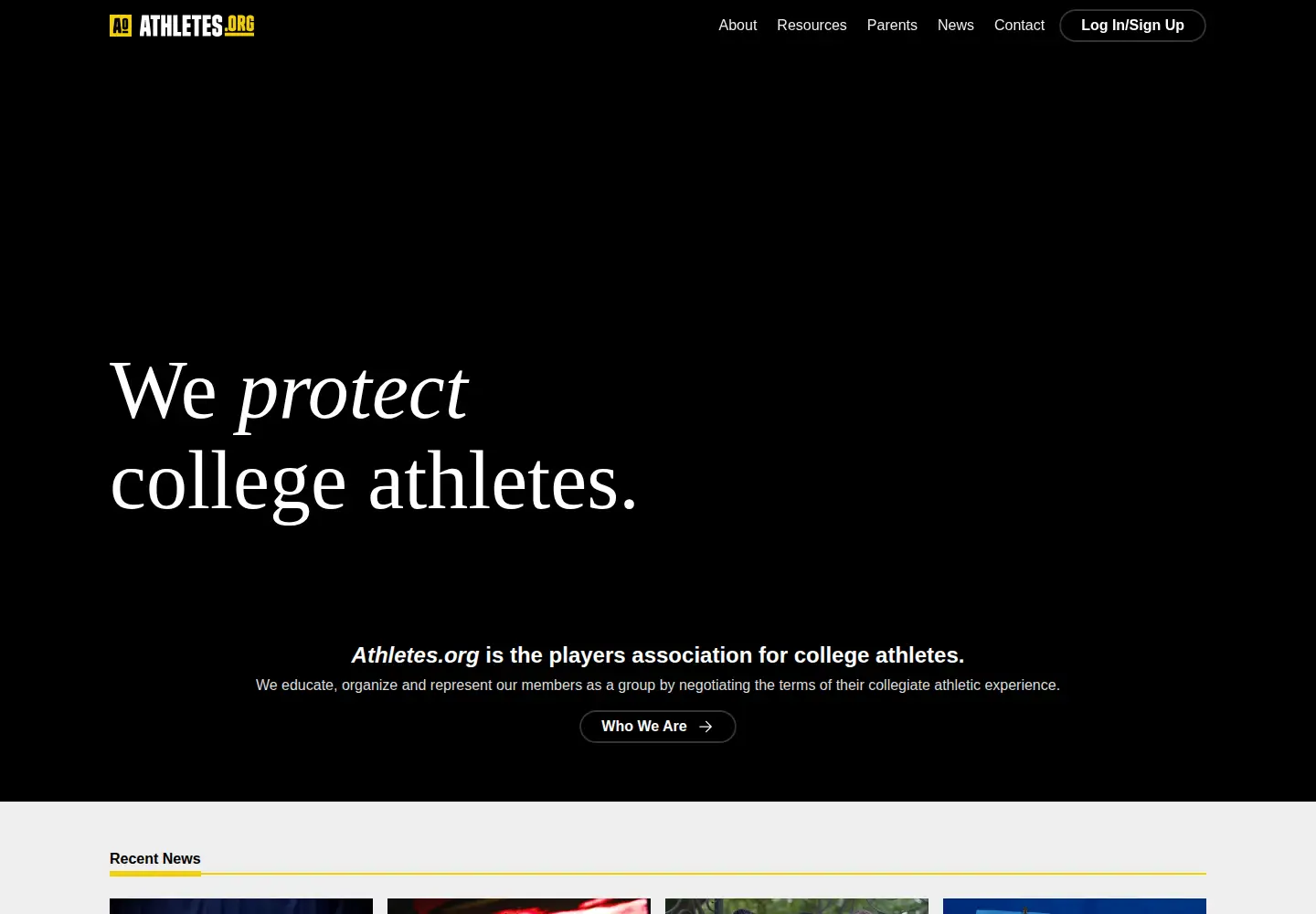 Screenshot of athletes.org