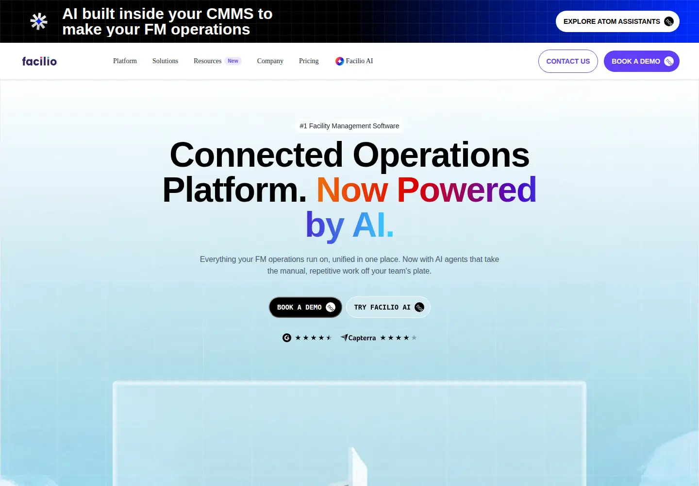 Screenshot of facilio.com