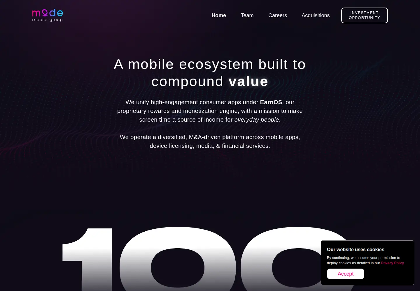 Captured homepage of modemobile.com in the current scan