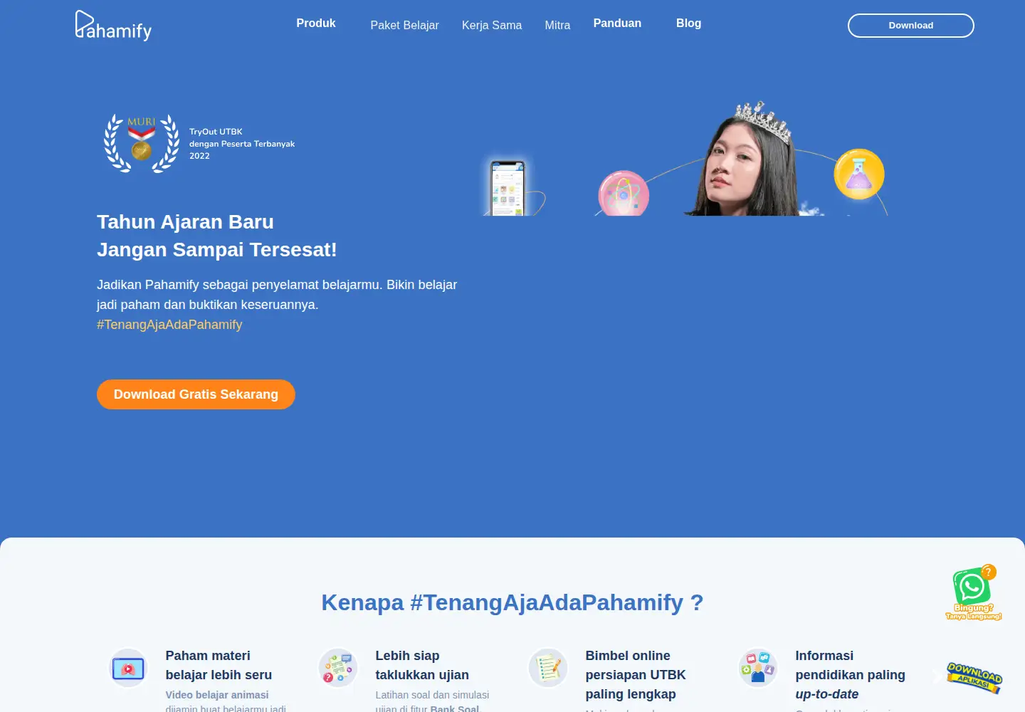 Captured homepage of pahamify.com in the current scan