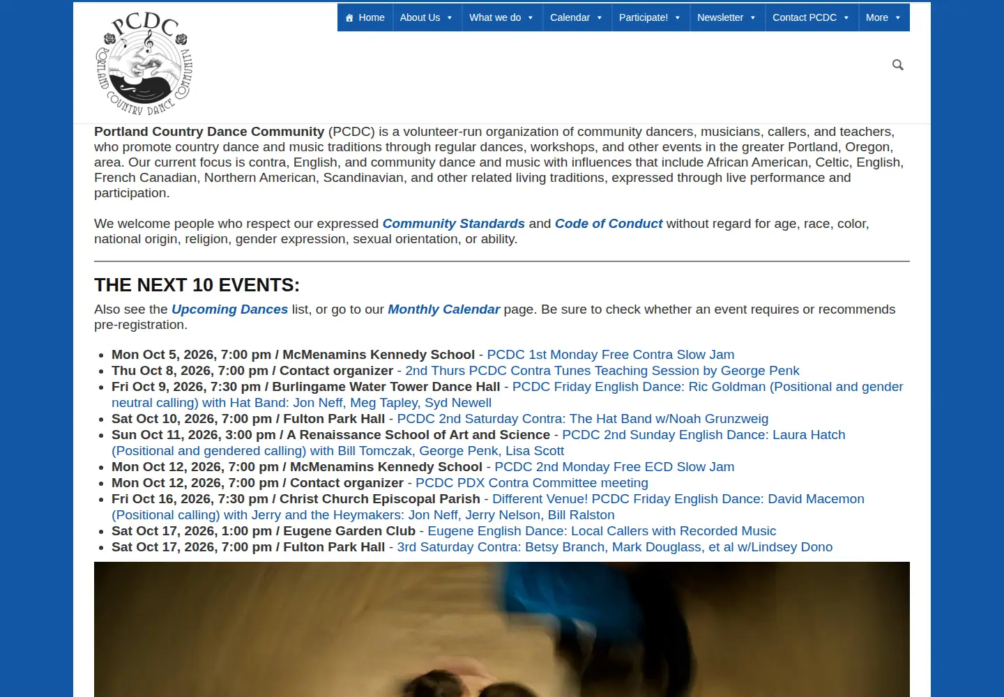 Screenshot of portlandcountrydance.org