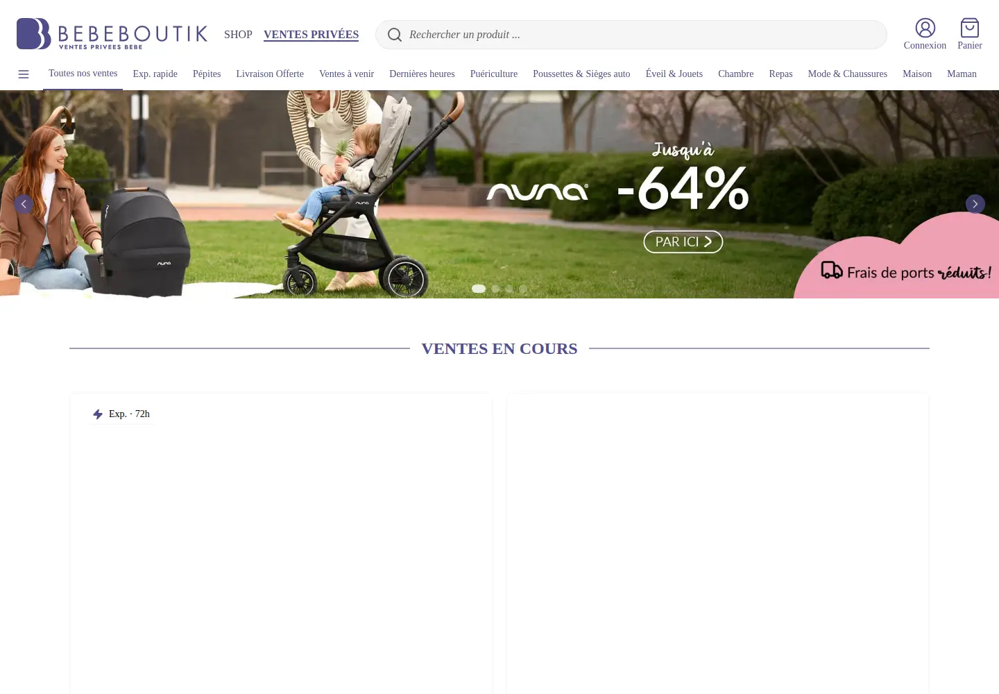 Screenshot of bebeboutik-prive.fr