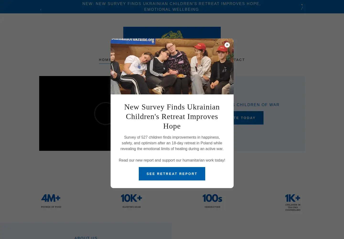 Captured homepage of commonmanforukraine.org in the current scan
