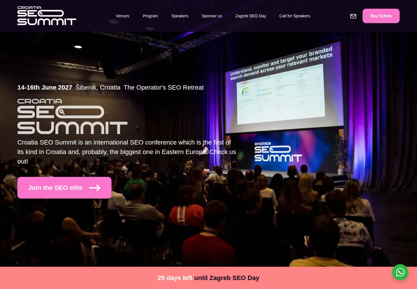 Captured homepage of croatiaseosummit.com in the current scan