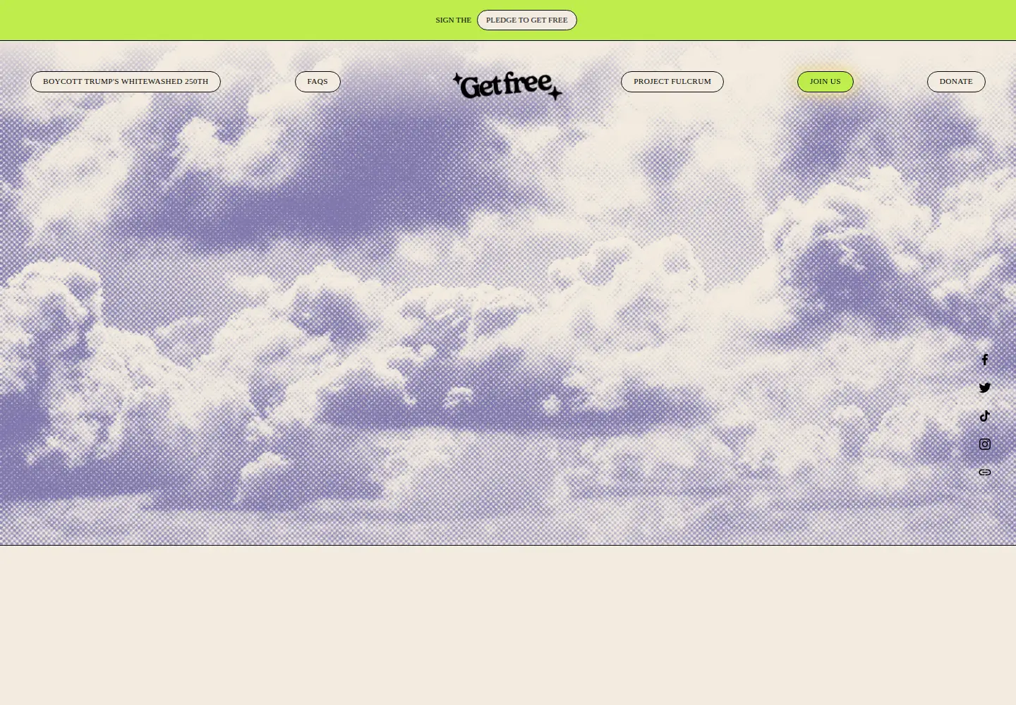 Captured homepage of getfreetogether.org in the current scan