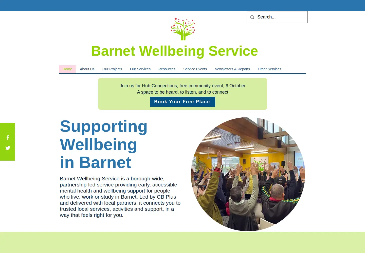 Screenshot of barnetwellbeing.org.uk