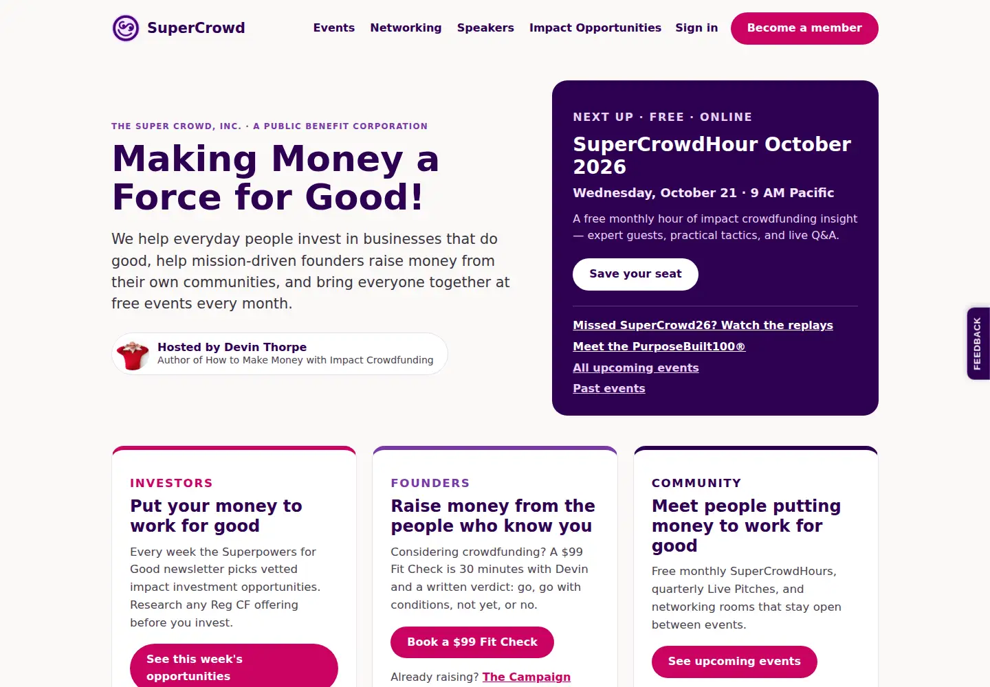 Captured homepage of thesupercrowd.com in the current scan