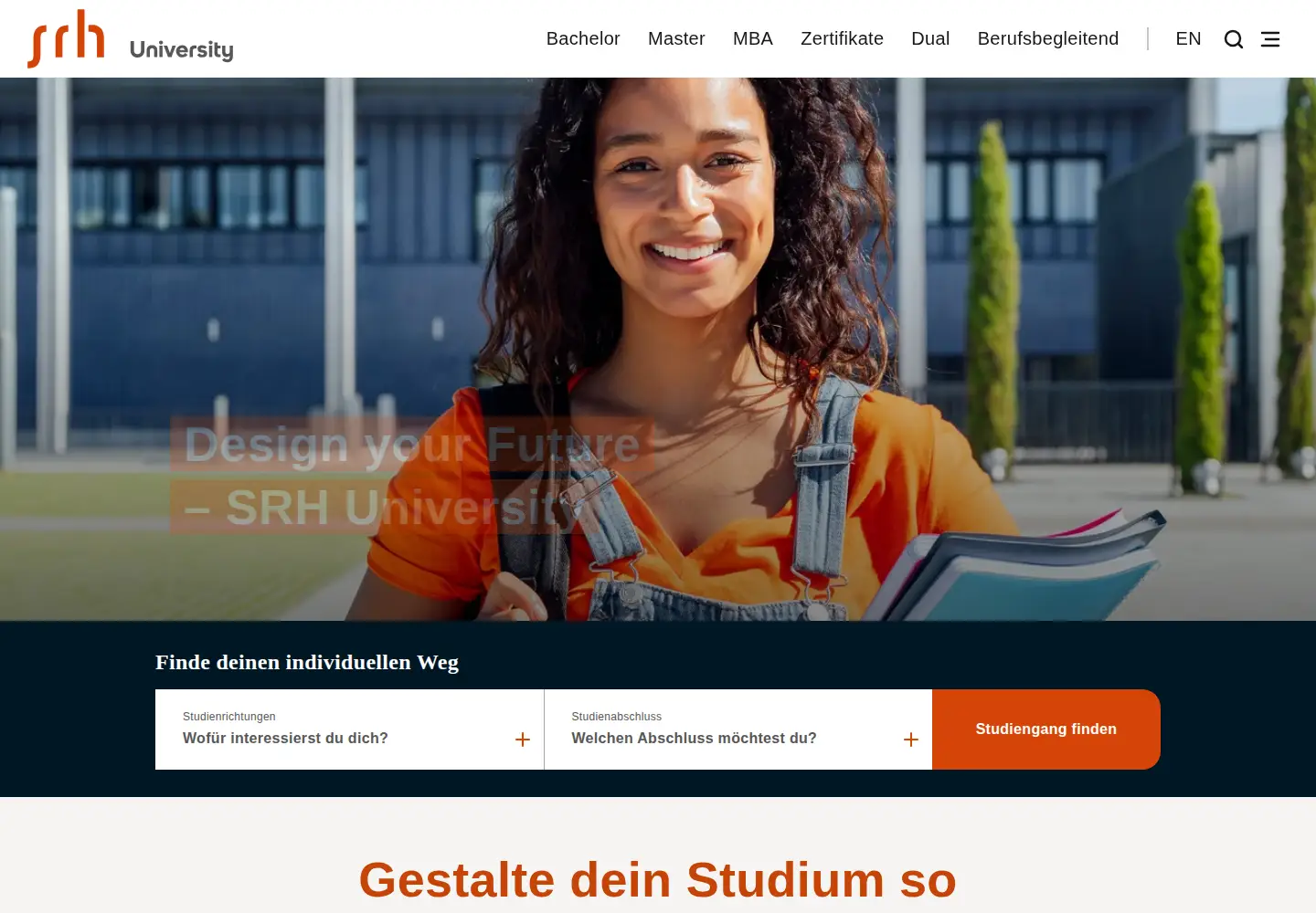 Screenshot of srh-university.de