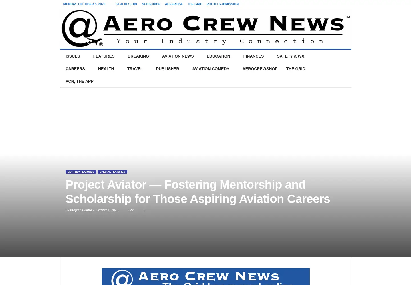 Screenshot of aerocrewnews.com