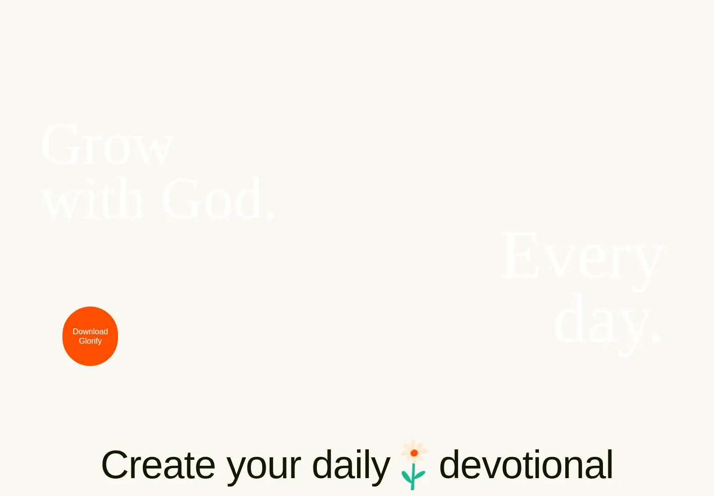Captured homepage of glorify-app.com in the current scan
