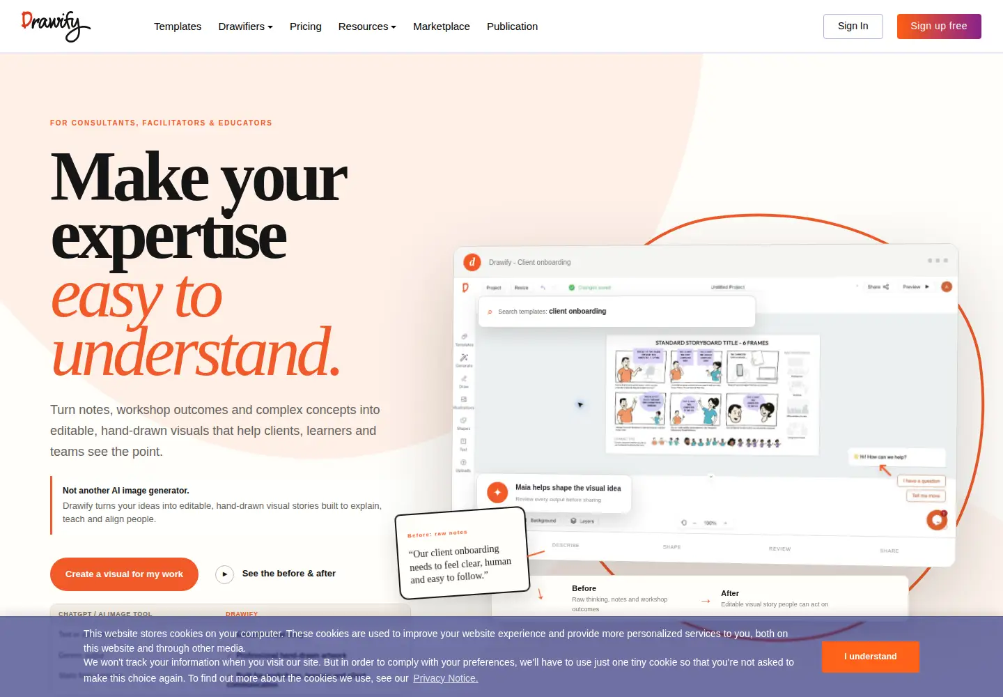 Captured homepage of drawify.com in the current scan