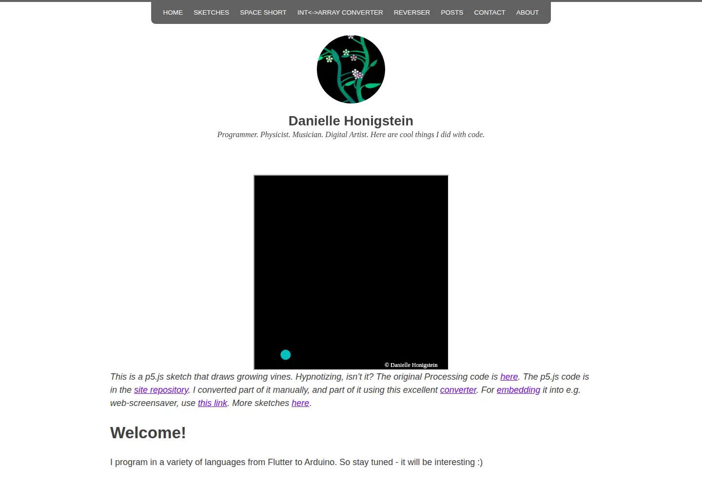 Captured homepage of danielle-honig.com in the current scan
