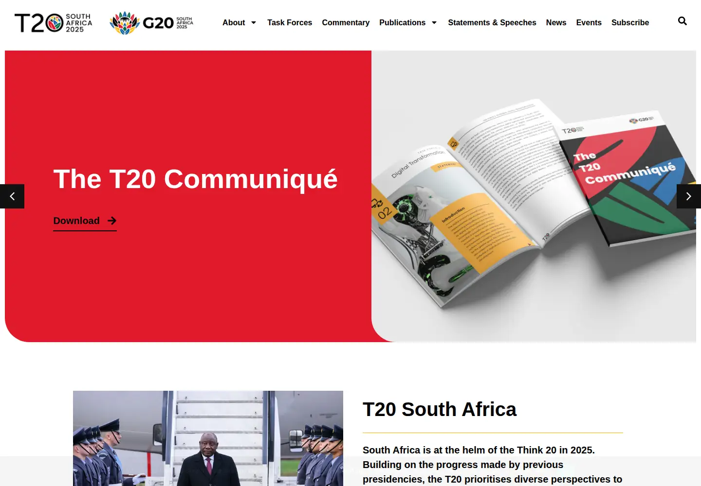 Captured homepage of t20southafrica.org in the current scan