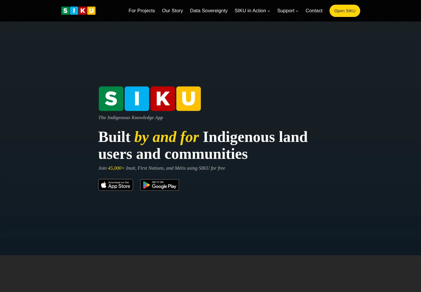 Captured homepage of siku.org in the current scan