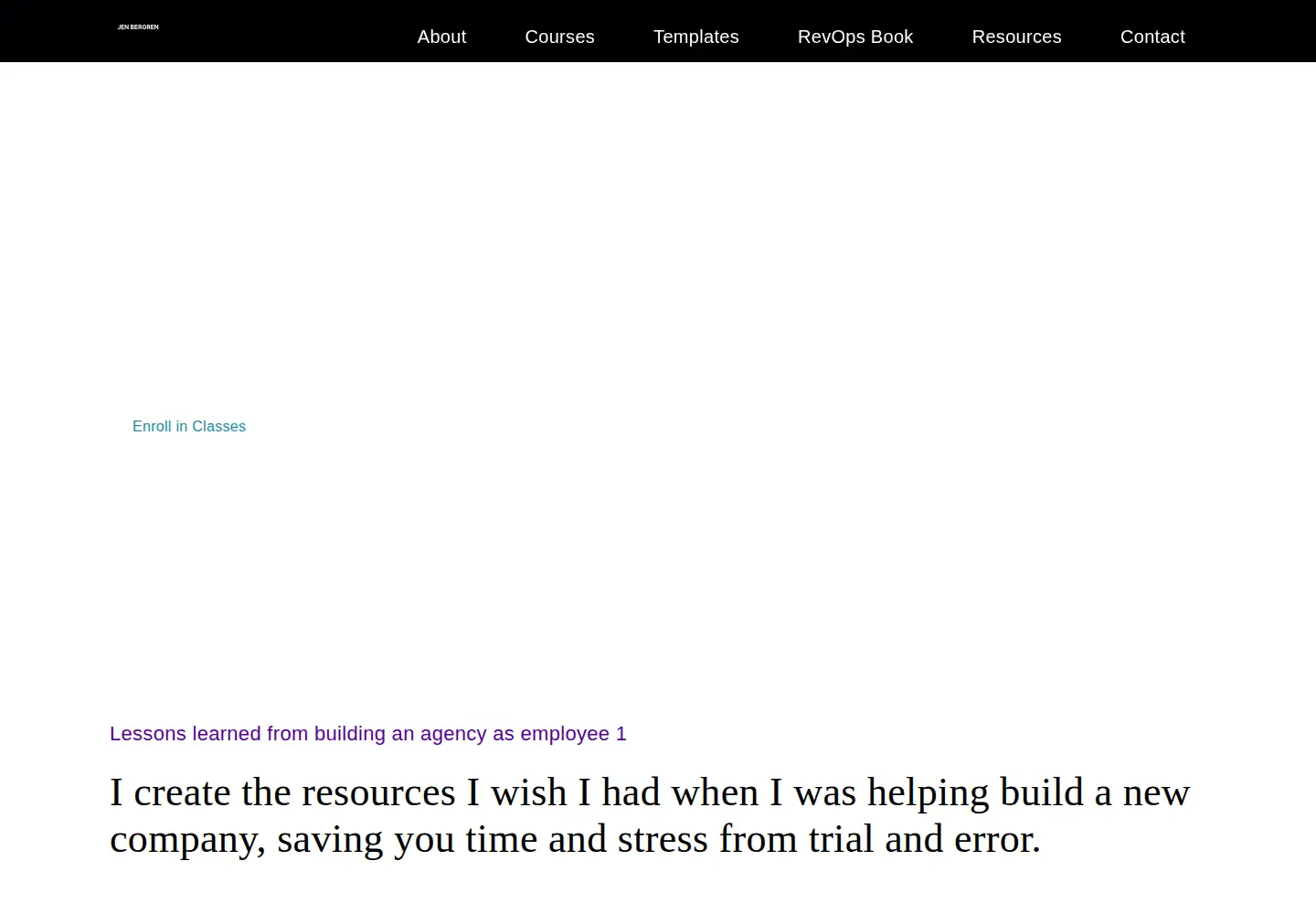 Screenshot of jenbergren.com